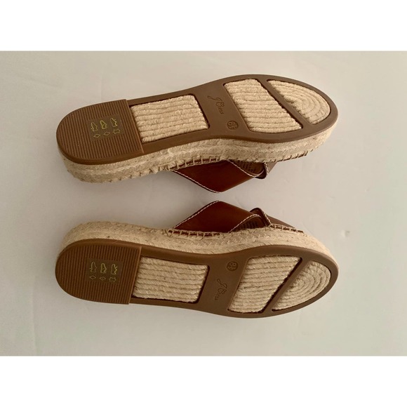 J. Crew Leather Cross-Strap Espadrilles 8.5 NWOT - Picture 2 of 6